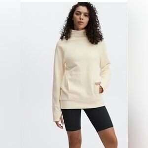 FABLETICS NWT Zaylee Funnel Neck Tunic Sweatshirt Sweater Cream White